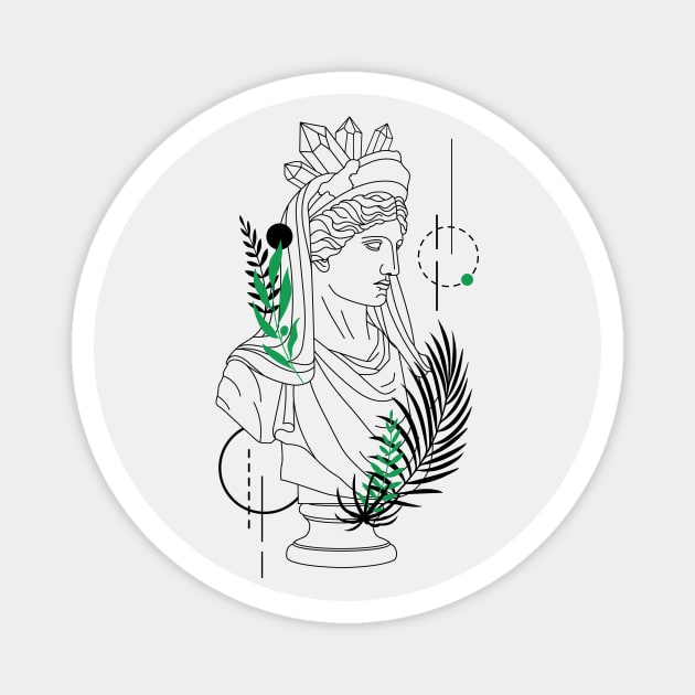 Funny Hipster Demeter Greek Goddess // Funny Greek Mythology Magnet by SLAG_Creative